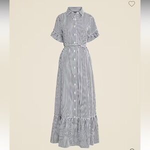 J. Crew Women’s Amelia Cotton Navy and White Striped Maxi Size‎ Small